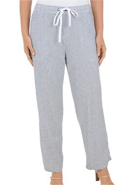 DASH PINSTRIPED LINEN BLEND PANTS PALAZZO